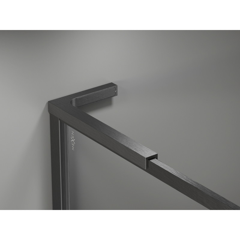 Mexen Kioto-F L Walk-in tuš paravan s okvirom 80 x 202 cm, proziran 8 mm, četkana siva boja pištolja - 800-080-174-66-00