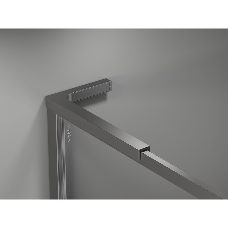 Mexen Kioto-F L dušisein Walk-in raamiga 70 x 202 cm, läbipaistev 8 mm, gun metal - 800-070-174-95-00