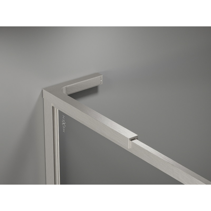 Mexen Kioto-F L Zaslon za tuš Walk-in s okvirom 80 x 202 cm, prozirna 8 mm, brušeni nikal - 800-080-174-97-00