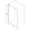 Mexen Kioto-XF L Duschwand Walk-in mit Rahmen 100 x 202 cm, transparent 10 mm, Chrom - 800-100-174-01-00-XF