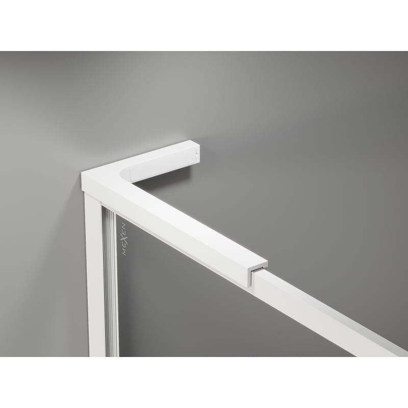 Mexen Kioto-XF L ścianka prysznicowa Walk-in z ramką 80 x 202 cm, transparent 10 mm, biała - 800-080-174-20-00-XF