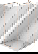 Mexen Kioto-XF inloopdouchewand met frame 90 x 80 cm, transparant 10 mm, geborsteld koper - 800-090-202-04-65-080-XF