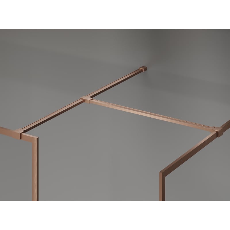 Mexen Kioto-XF dušisein Walk-in raamiga 100 x 90 cm, läbipaistev 10 mm, harjatud vask - 800-100-202-04-65-090-XF