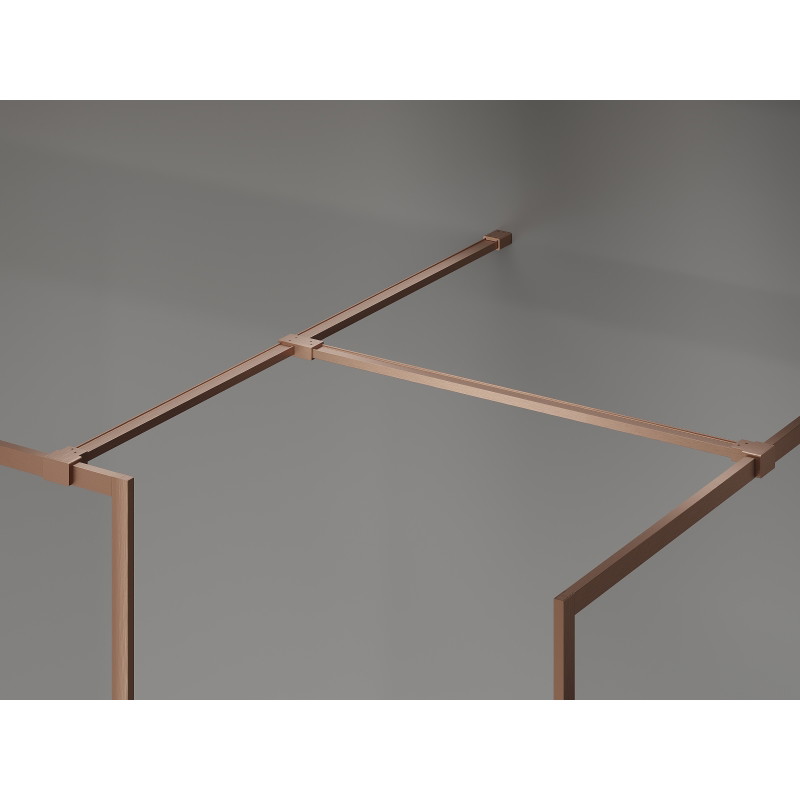 Mexen Kioto-XF Zidna stijenka Walk-in s okvirom 140x100 cm, prozirna 10 mm, brušeni bakar - 800-140-202-04-65-100-XF