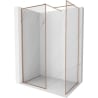 Mexen Kioto-XF paroi de douche Walk-in avec cadre 140x120 cm, transparent 10 mm, cuivre brossé - 800-140-202-04-65-120-XF