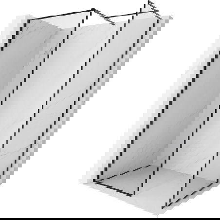 Mexen Kioto-XF tuš stena Walk-in z okvirjem 140 x 110 cm, transparentna 10 mm, črna - 800-140-202-04-70-110-XF