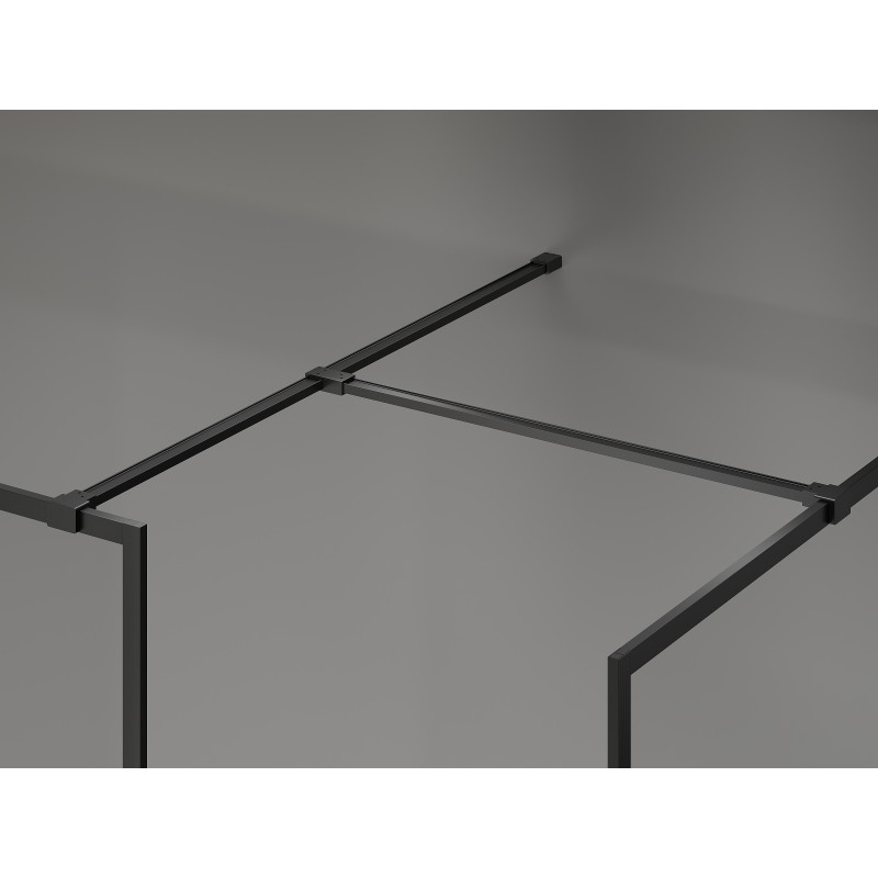 Mexen Kioto-XF Walk-in dušisein koos raamiga 150 x 110 cm, läbipaistev 10 mm, must - 800-150-202-04-70-110-XF
