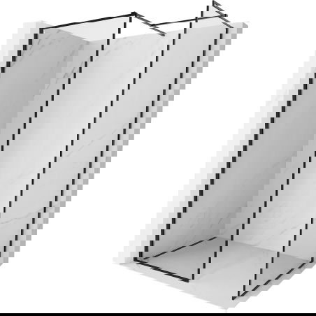 Mexen Kioto-XF Walk-in-Duschwand mit Rahmen 130 x 120 cm, transparent 10 mm, schwarz - 800-130-202-04-70-120-XF