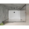 Mexen Omega 110 x 70 cm lükandustega dušinurk, läbipaistev, must + Flat dušialus, valge - 825-110-070-70-00-4010B
