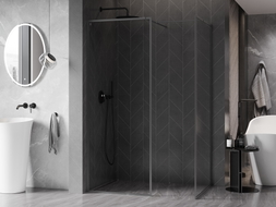 Mexen Kioto-XF Walk-in dušisein raamiga 110 x 100 cm, läbipaistev 10 mm, gun metal - 800-110-202-04-95-100-XF