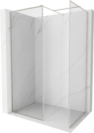 Mexen Kioto-XF zid tuša tipa Walk-in s okvirom 130x80 cm, prozirni 10 mm, brušeni nikal - 800-130-202-04-97-080-XF