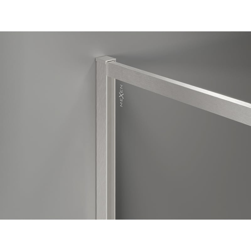 Mexen Kioto-XF dušisein Walk-in raamiga 100x100 cm, läbipaistev 10 mm, harjatud nikkel - 800-100-202-04-97-100-XF