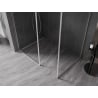 Mexen Kioto-XF Duschwand Walk-in mit Rahmen 140x100 cm, transparent 10 mm, gebürsteter Nickel - 800-140-202-04-97-100-XF