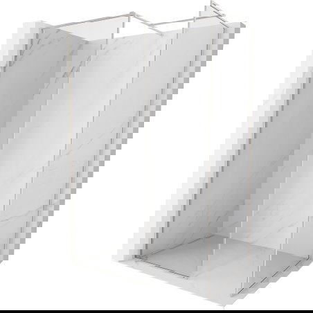 Mexen Kioto-XF Walk-in Duschwand mat engem Kader 120x120 cm, transparent 10 mm, gebierstelten Nickel - 800-120-202-04-97-120-XF