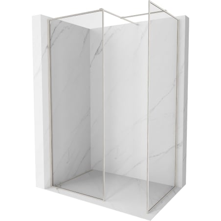 Mexen Kioto-XF ścianka prysznicowa Walk-in z ramką 150x120 cm, transparent 10 mm, nikiel szczotkowany - 800-150-202-04-97-120-XF