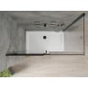 Mexen Omega Duschkabine schiebbar 130 x 70 cm, transparent, schwarz + Flat Duschtasse, weiß - 825-130-070-70-00-4010B