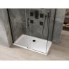 Mexen Omega Duschkabine schiebbar 130 x 70 cm, transparent, schwarz + Flat Duschtasse, weiß - 825-130-070-70-00-4010B