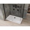 Mexen Omega Duschkabine schiebbar 130 x 70 cm, transparent, schwarz + Flat Duschtasse, weiß - 825-130-070-70-00-4010B