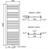 Mexen Hades radiador eléctrico 1500 x 500 mm, 600 W, dorado - W104-1500-500-2600-50
