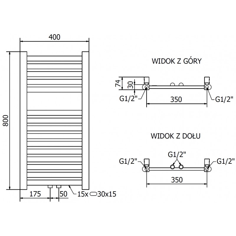 Mexen Hades ηλεκτρικό θερμαντικό σώμα 800 x 400 mm, 300 W, χρυσό - W104-0800-400-2300-50