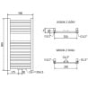 Mexen Hades Badheizkörper 800 x 400 mm, 253 W, gold - W104-0800-400-00-50