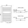 Mexen Helios radiador eléctrico 800 x 500 mm, 300 W, dorado - W103-0800-500-2300-50