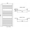 Mexen Helios bathroom radiator 1200 x 600 mm, 521 W, gold - W103-1200-600-00-50