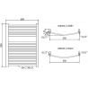 Mexen Helios vannitoa radiaator 800 x 600 mm, 354 W, kuldne - W103-0800-600-00-50