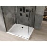 Mexen Omega Duschkabine verschiebbar 130 x 90 cm, transparent, schwarz + Badrand Flat, weiß - 825-130-090-70-00-4010B