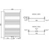 Mexen Mars radiador eléctrico 900 x 600 mm, 300 W, dorado - W110-0900-600-2300-50