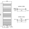 Mexen Mars Heizkörper für Badezimmer 1500 x 600 mm, 576 W, gold - W110-1500-600-00-50