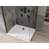 Mexen Omega Duschkabine verschiebbar 130 x 90 cm, transparent, schwarz + Badrand Flat, weiß - 825-130-090-70-00-4010B