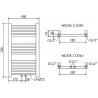Mexen Mars vannitoa radiaator 700 x 400 mm, 188 W, kuldne - W110-0700-400-00-50