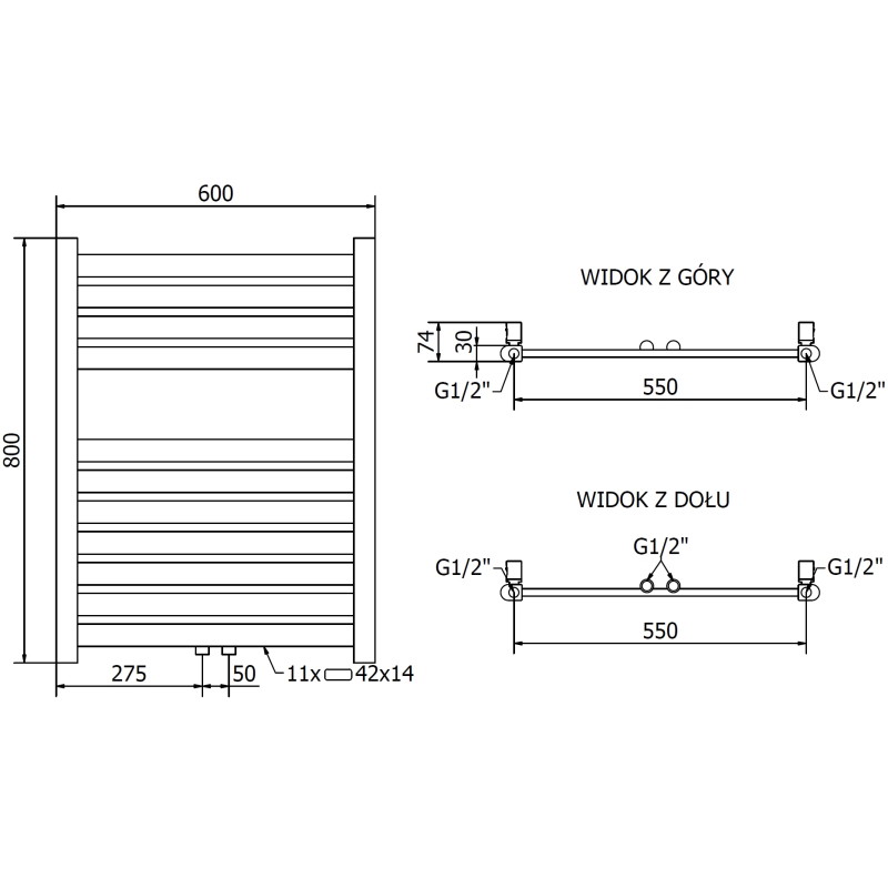Mexen Uran elektriline radiaator 800 x 600 mm, 300 W, kuldne - W105-0800-600-2300-50