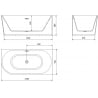 Mexen Mia baignoire autoportante d'angle droite 140 x 75 cm, blanche, trop-plein or rose - 52691407500P-60