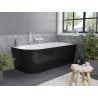 Mexen Mia freestanding right corner bath 140 x 75 cm, white/black, white overflow - 52691407575P-20