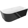 Mexen Mia freestanding right corner bath 140 x 75 cm, white/black, white overflow - 52691407575P-20