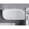 Mexen Mia freestanding right corner bath 140 x 75 cm, white/black, white overflow - 52691407575P-20