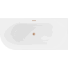 Mexen Mia freestanding corner right bath 140 x 75 cm, white/black, brushed copper overflow - 52691407575P-65