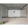 Mexen Omega cabine de douche coulissante 140 x 80 cm, transparent, noir + receveur Flat, blanc - 825-140-080-70-00-4010B