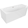 Mexen Mia freestanding corner left bathtub 140 x 75 cm, white, brushed nickel overflow - 52691407500L-97