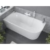 Mexen Mia freistehende Eckbadewanne links 140 x 75 cm, weiß, Überlauf weiß - 52691407500L-20