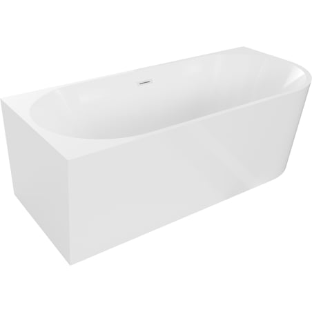 Mexen Mia freistehende Eckbadewanne links 140 x 75 cm, weiß, Überlauf weiß - 52691407500L-20