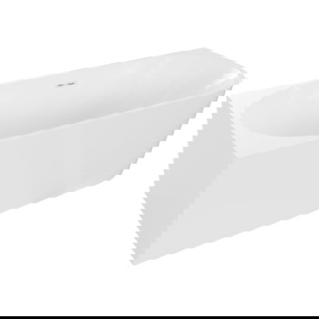 Mexen Mia vrijstaande hoekbad links 140 x 75 cm, wit, witte overloop - 52691407500L-20