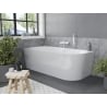 Mexen Mia freistehende Eckbadewanne links 140 x 75 cm, weiß, Überlauf weiß - 52691407500L-20