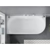 Mexen Mia freistehende Eckbadewanne links 140 x 75 cm, weiß, Überlauf weiß - 52691407500L-20