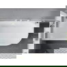 Mexen Mia vrijstaande hoekbad links 140 x 75 cm, wit, witte overloop - 52691407500L-20