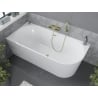 Mexen Mia freestanding corner left bathtub 140 x 75 cm, white, gold overflow - 52691407500L-50