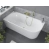 Mexen Mia baignoire autoportante d'angle gauche 140 x 75 cm, blanche, trop-plein or brossé - 52691407500L-55