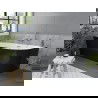 Mexen Mia vrijstaande hoekbadkuip links 140 x 75 cm, wit/zwart, overloop geborsteld nikkel - 52691407575L-97